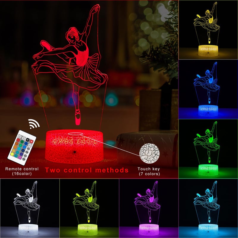 FlyonSea Kids Ballet Gifts,Ballets Girls Light Dancer 16 Color Changing Nightlight with Touch and Remote Control, Ballet Art Decor Light Birthday Christmas Gifts for Kids Girls Baby - Image 5